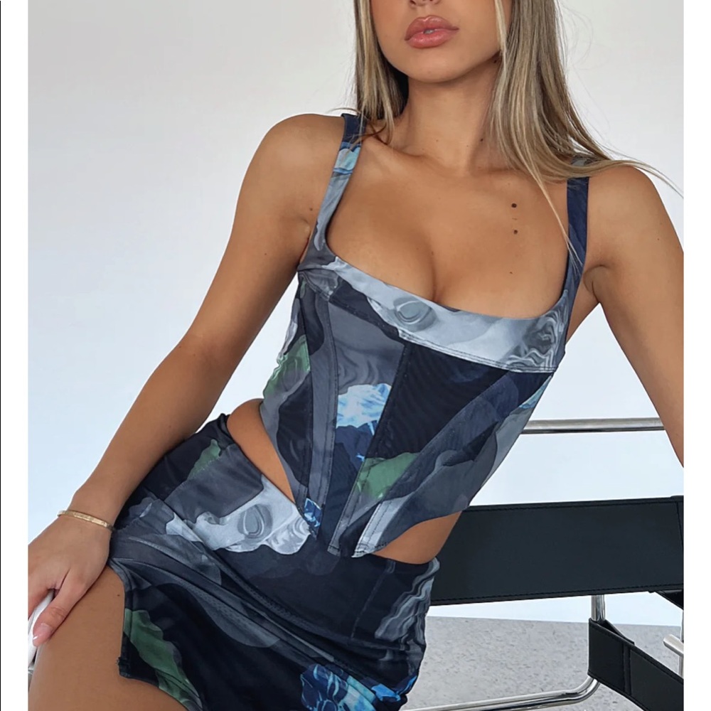 White Fox Boutique Rich Romance Floral Corset Top